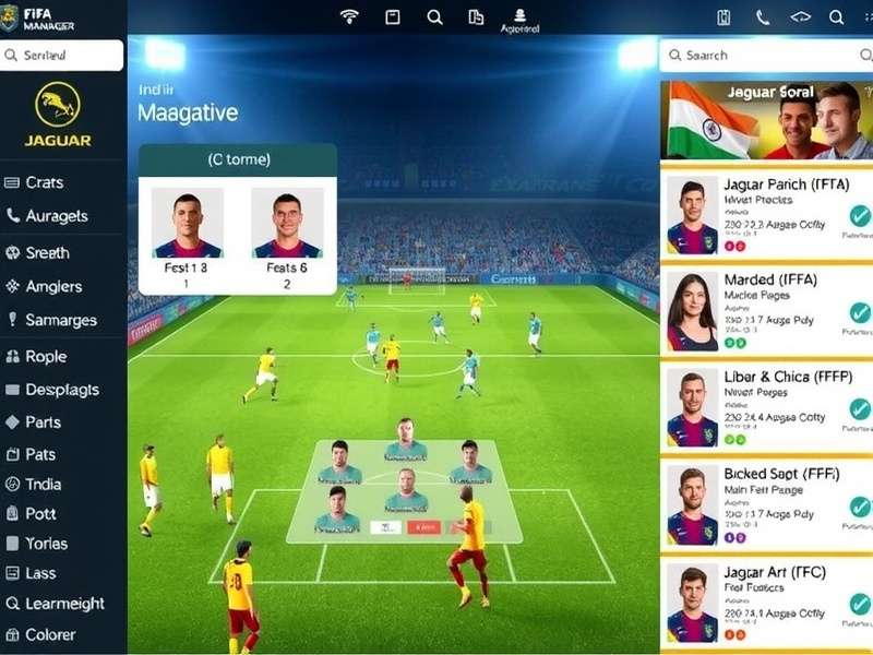 Jaguar FIFA Manager match gameplay showing realistic graphics